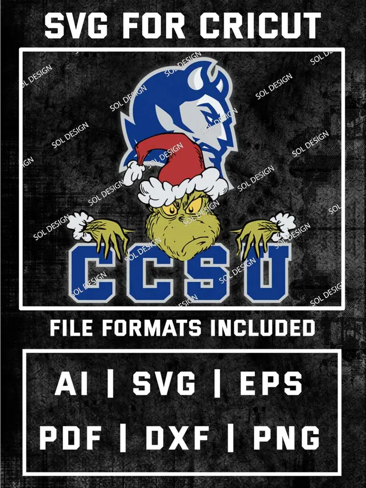 Grinch Central Connecticut Blue Devils SVG, NCAA SVG Design, NCAA CCSU Blue Devils SVG, NCAA Blue Devils Cricut, Christmas Svg, Grinch svg, Digital Download