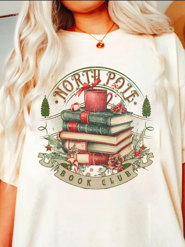 All Booked for Christmas Png, Christmas Books Png, Book Lovers Png, Christmas Teacher Png, Librarian Gift Png, North Pole Readers Png