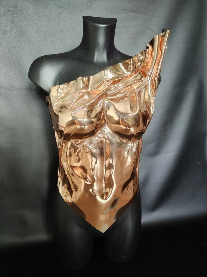 Golden corset, mirror corset, mirror armor, corset, cuirassa, women's armor, festival clothing, burning men