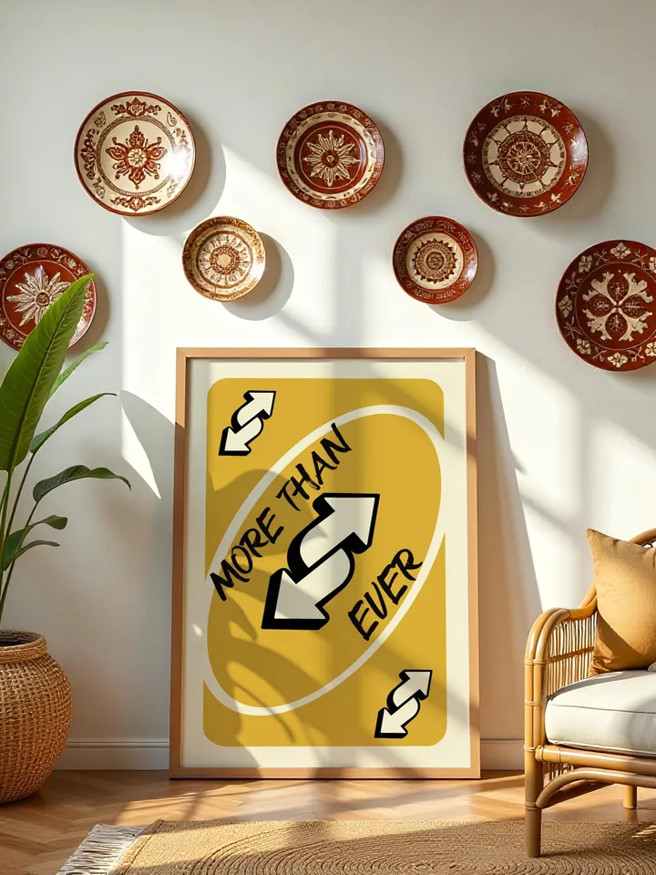 More Than Ever play Reverse Card Wall Art Funny Meme Poster Digital Download Yellow Black Typography Pop Culture Print Game Room Meme Decor