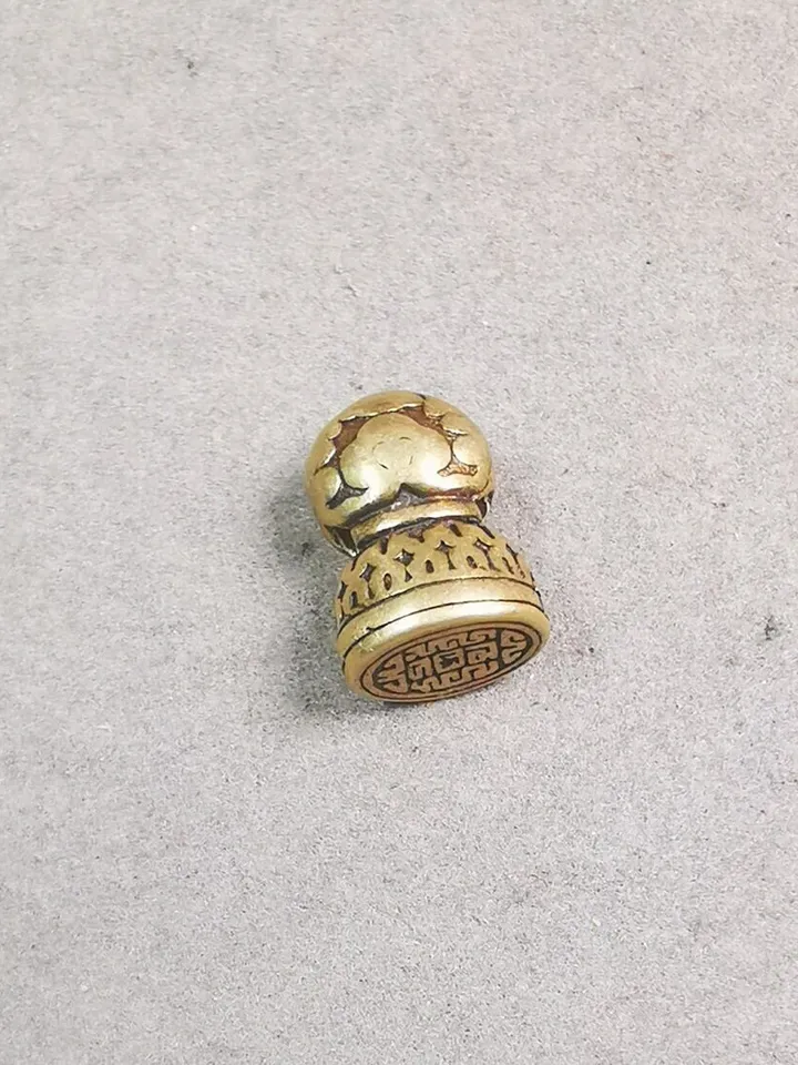 Gandhanra Handmade Tibetan Amulet,Stupa Pagoda Stamp Pendant Bead,Spacer Bead for Mala,Bag Hanging,Prayer Bead Accessories,0.5" × 0.35"