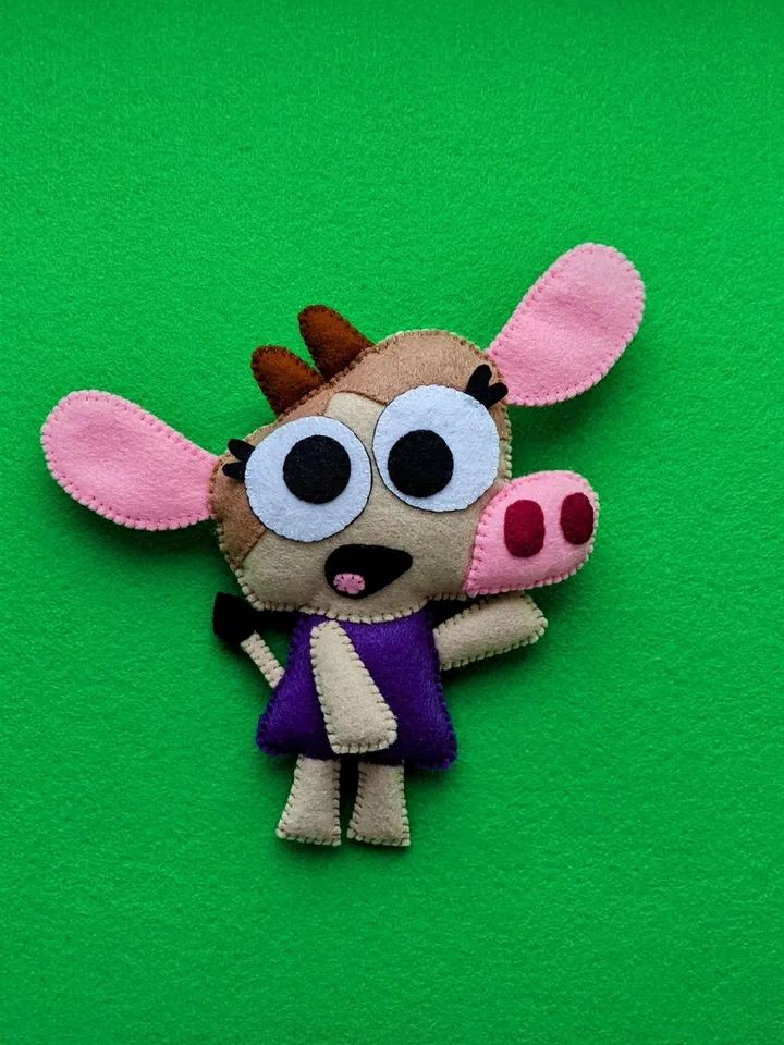 Lingokids Songs for Kids. Handmade felt Cowy cow toy