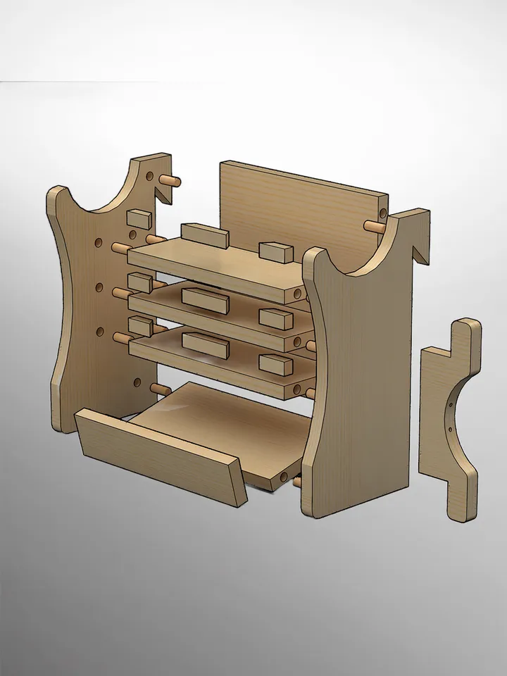 Wall Organizer Shelf for Multi-Tool & Accessories | French Cleat Mount | PDF Woodworking Plans | CNC Files