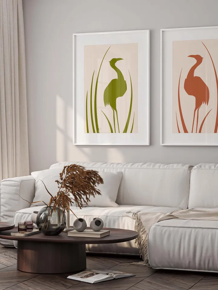 Minimalist Bird Wall Art Boho Bird Poster Abstract Nature Silhouettes Modern Terracotta Decor Scandinavian Style Contemporary Bird Digital
