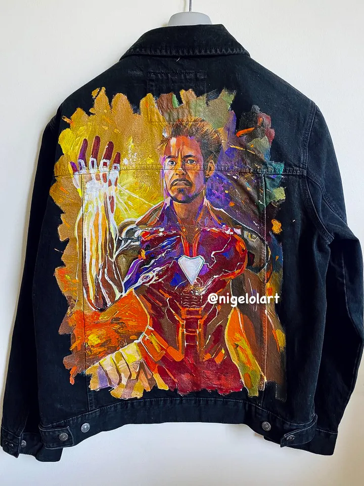 Iron man Venom Spider-Man Superman Painted denim jacket Customized jacket Portrait from photo Dc comics Marvel