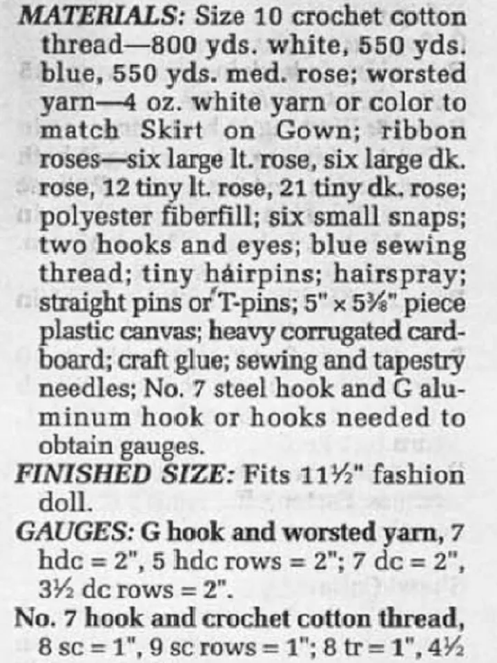 Vintage Barbie Dress Crochet Pattern for Dolls 11-1/2" Digital Download PDF
