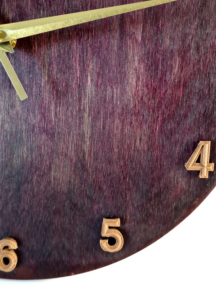 Wooden wall clock Unique wall clock with number Silent clock Handmade wall clock