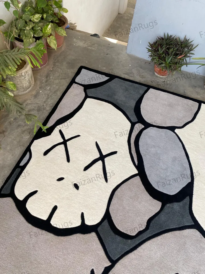 Kaws Handmade 100% Wool Rugs, Case Rugs and Carpets, Handmade Rugs For Living Room, Dining Room, Hallway, Multiroom Carpets, Anime Rugs.