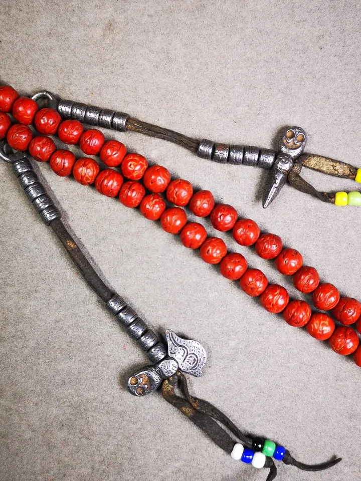 Gandhanra Handmade Tibetan Buddhist Mala Counters,Prayer Bead Counters,with Skull Kartika and Kila Pendant,Made of Cold Iron
