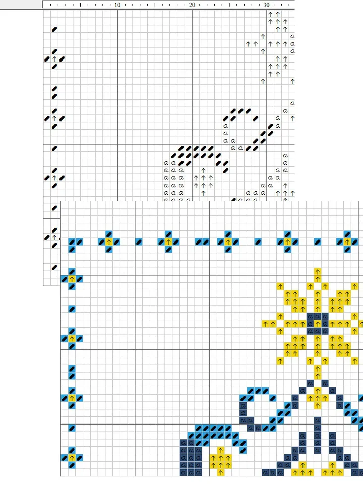 Christmas tree in blue cross stitch pattern pdf