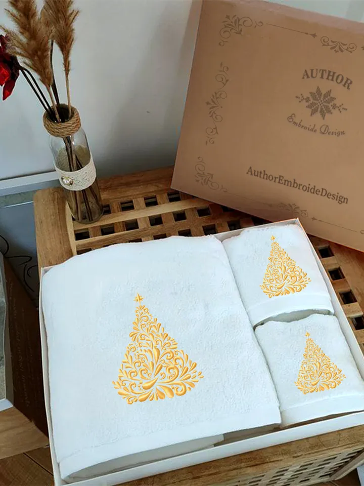 Christmas tree embroidery design, Christmas machine embroidery pattern 3 size, Embroidery files christmas ornaments instant download #R21