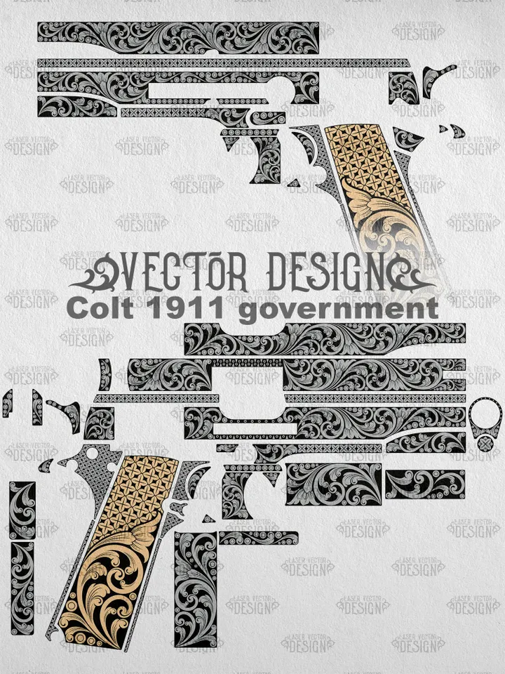 VECTOR DESIGN Colt 1911 government Scrollwork 11
