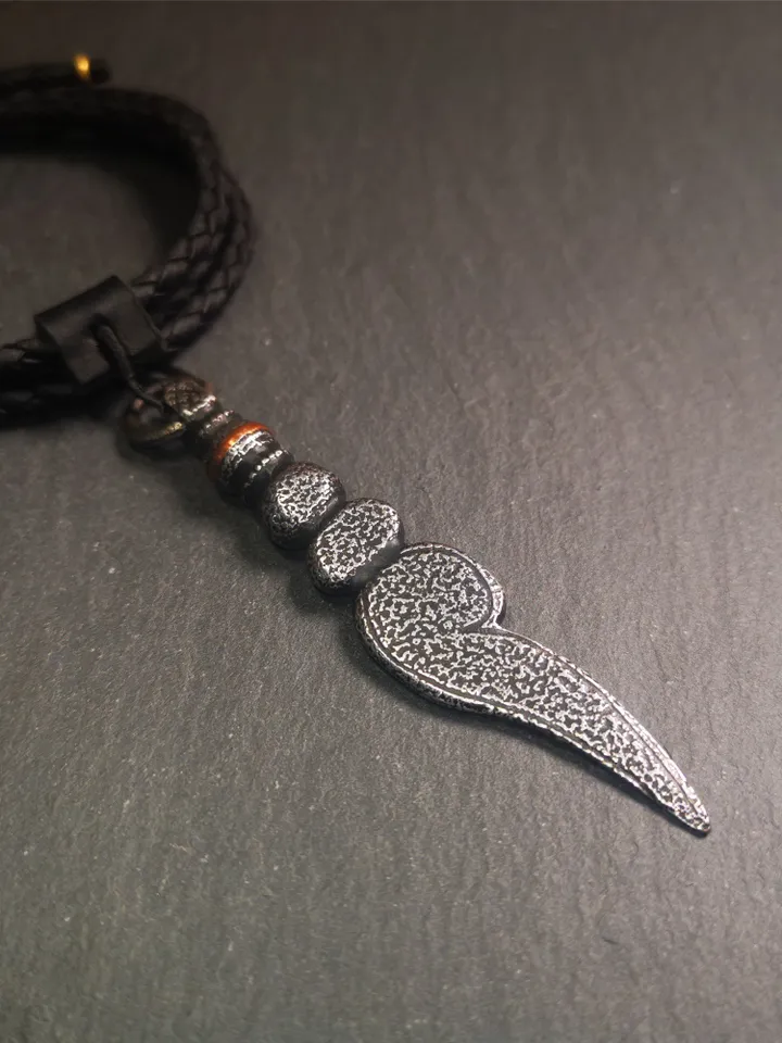 Gandhanra Tibetan Shankha Amulet ,Conch Pendant,Made of Cold Iron,3.15&quot;
