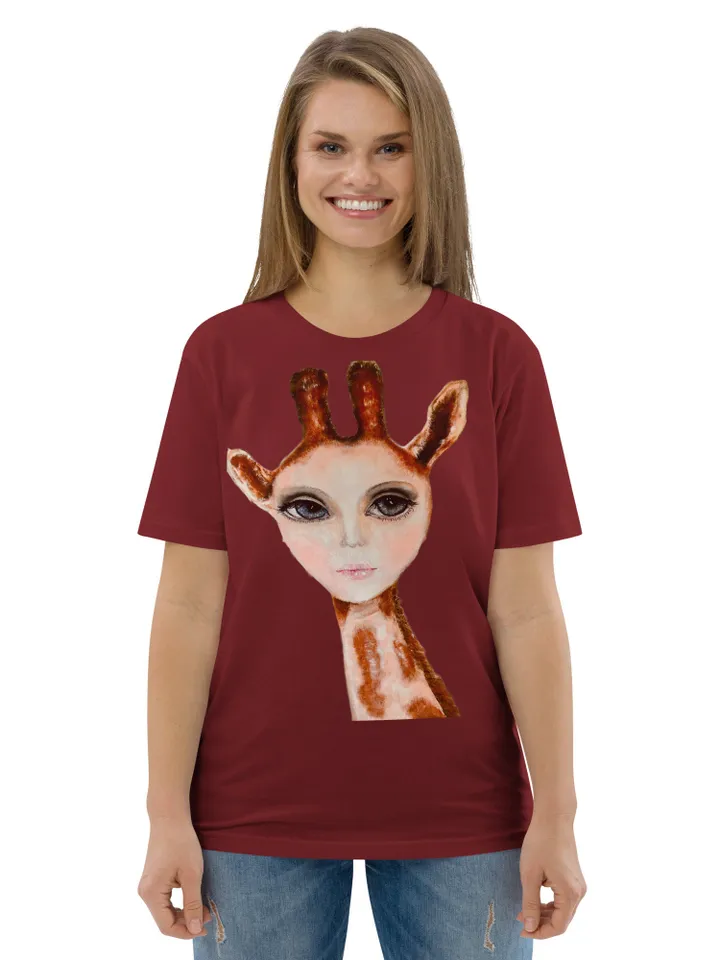 Woman girrafe fantasy Unisex organic cotton t-shirt