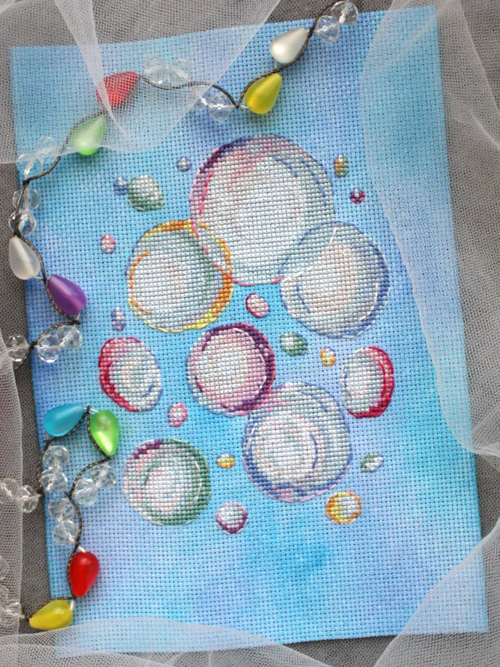 Cross stitch pattern Soap bubbles, xstitch chart PDF
