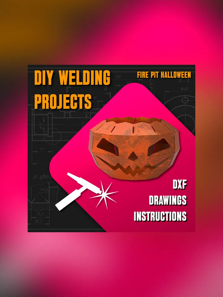 Welding Project Plans Drawings Fire Pit Halloween (DXF, PDF)