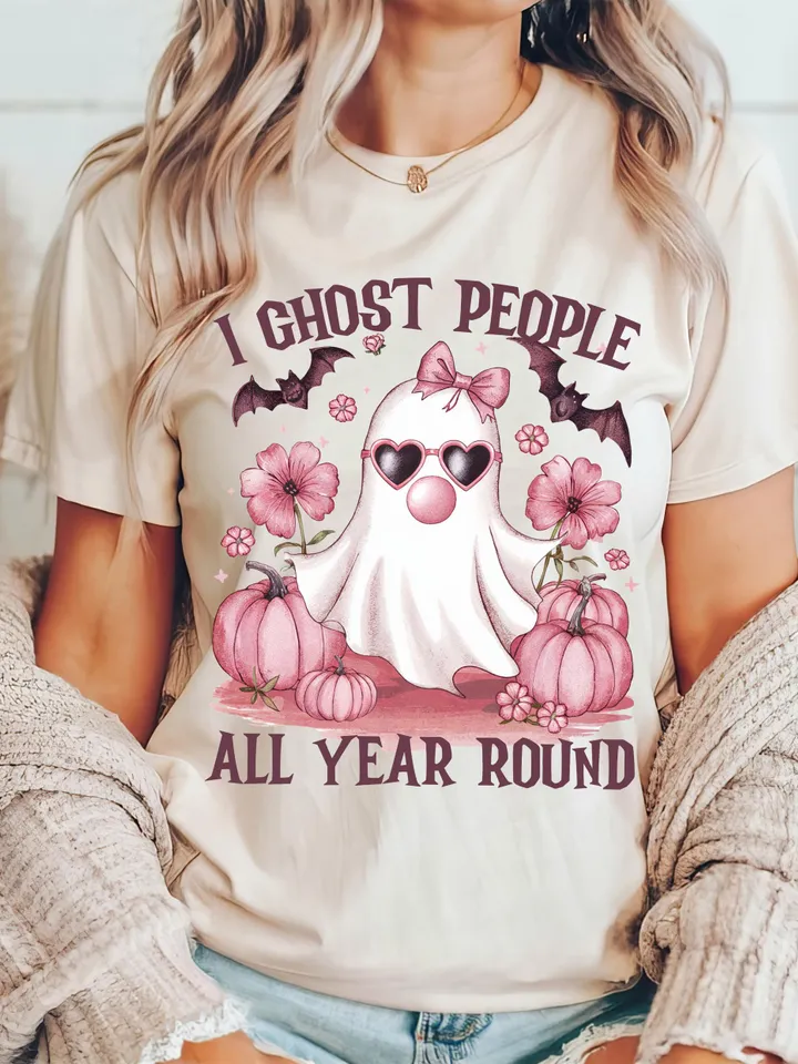 Cute Girly Ghost blowing bubble PNG Ghost People Png, Halloween Png, Cute Ghost,Retro Fall PNG Retro halloween Checkered Ghost bow png