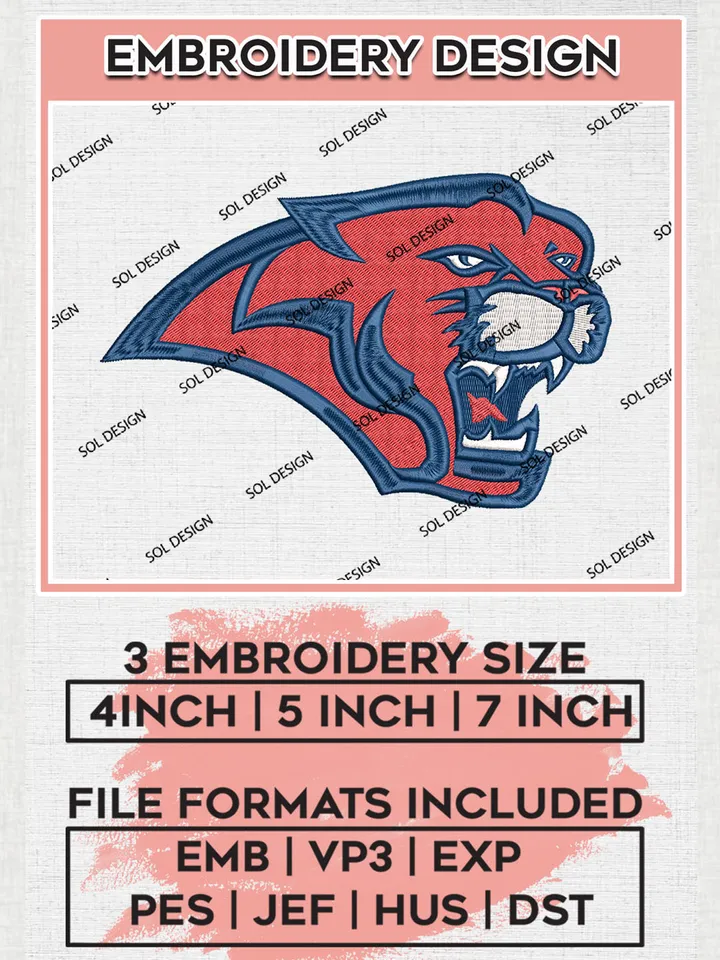 Houston Cougars Mascot Embroidery Designs, NCAA Logo Embroidery Files, NCAA Houston Cougars Logo, NCAA Embroidery Designs, Machine Embroidery Designs, Digital Download