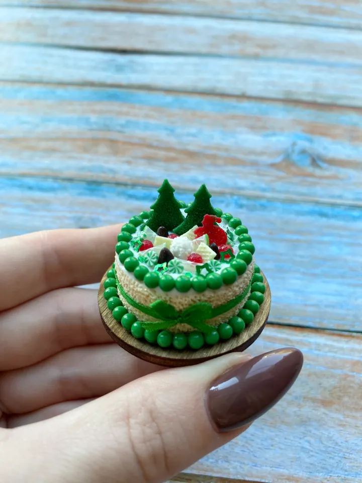 Miniature Cake Christmas Day with Polymer Clay