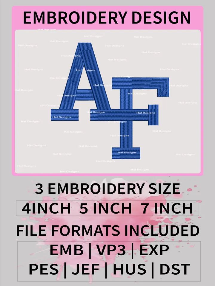 NCAA Air Force Falcons Embroidery File, 3 Sizes, 6 Formats, NCAA Machine Embroidery Design, NCAA Logo, NCAA Teams