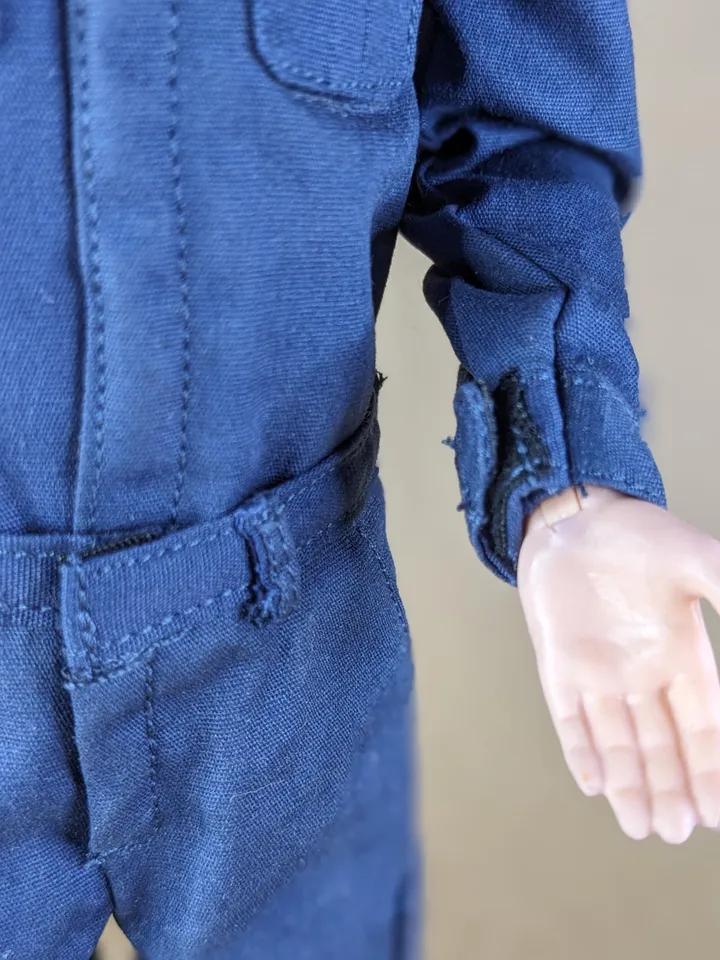 Premium navy blue military-style jacket, pants for 12-inch fashion male dolls