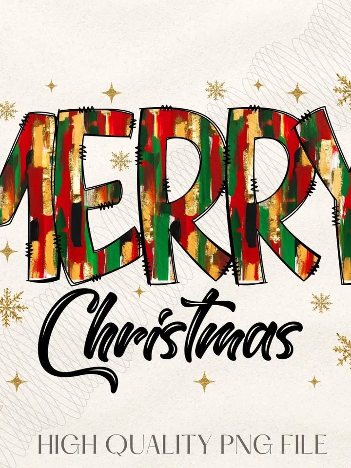 Glitter Merry christmas png, merry doodles png, colorful brushstroke christmas png, glitter christmas png, christmas png, tis the season png