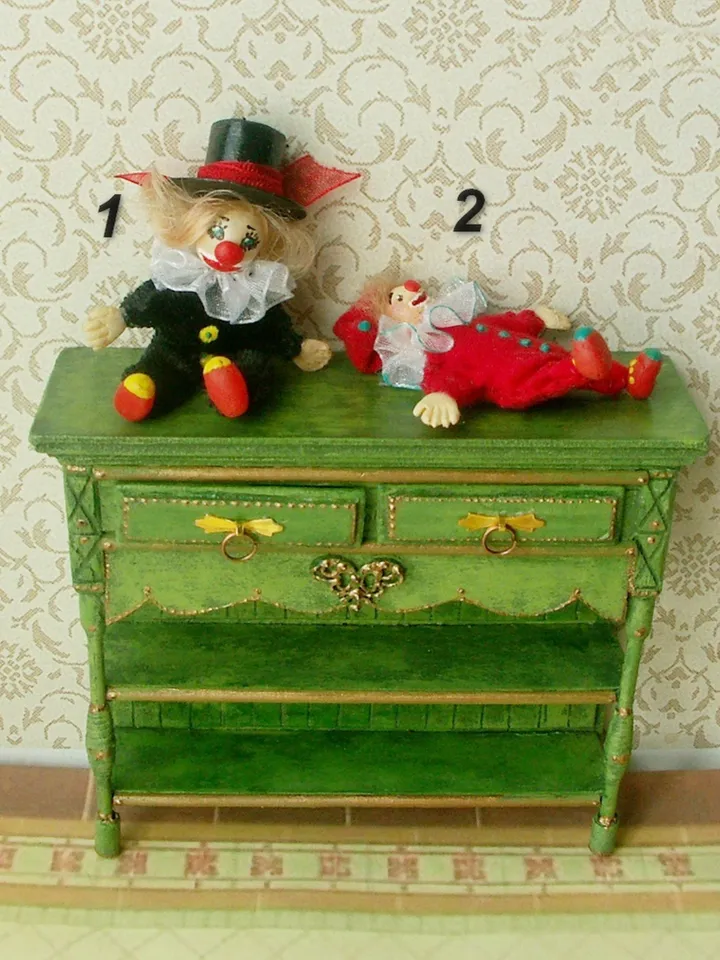 Little clowns for dolls. Doll toy.1:12 scale.