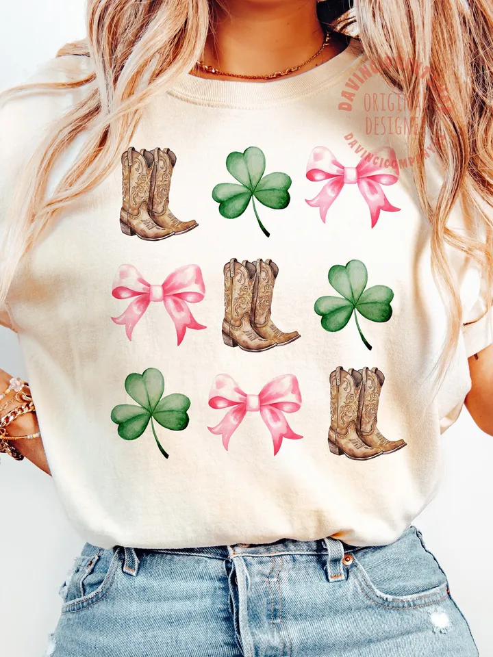 Lucky Cowgirl Png, St. Patrick's Day Png, Western png, Cowboy png, Cowgirl png, Shamrock Png, Irish png, sublimation designs