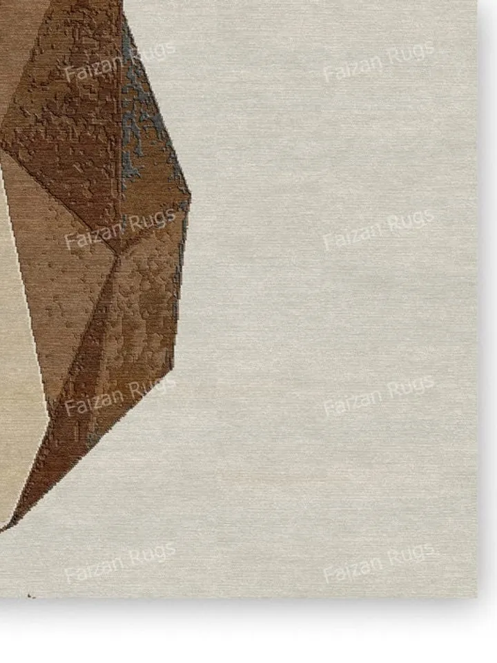 Geometric Stag Gray & Brown Hand tufted Rug 100% wool for living room, bed room, kids room in any size 9x12,8x10,6x9,5x8 fast up guys!!!!