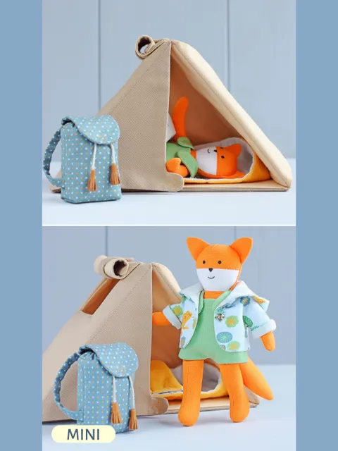 2 PDF Mini Fox and Camping Set Sewing Patterns Bundle