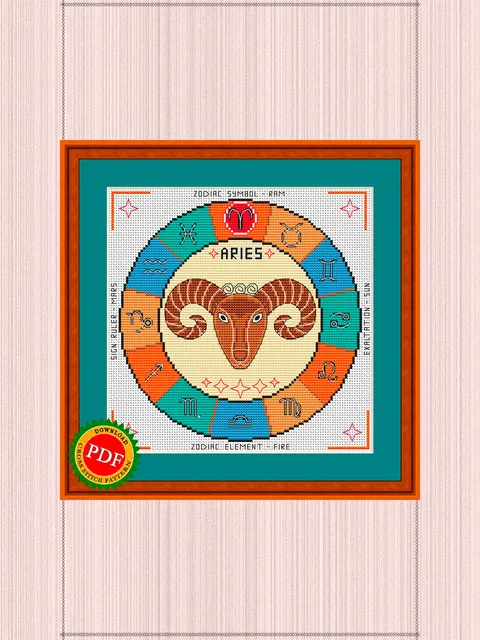 Aries Cross Stitch Pattern | Aries Zodiac Sign