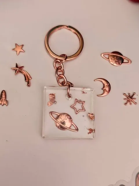 Rose gold and copper stars keyring £5.00