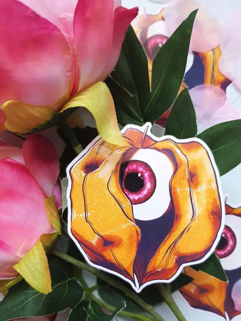 Physalis Eye | Vinyl Sticker gloss | 80mm x 70mm | Dekoration | Scarlet Eye €4.00