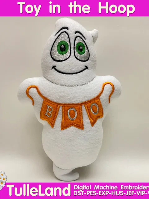 Halloween Ghost Monster Skeleton Stuffed Toy In The Hoop  ITH Pattern plush Toy digital design for  Machine Embroidery