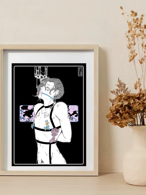 Gag | KiNKtober Boyslove 2021 Druck/Poster Matt | A4 Größe (210 x 297mm, 8,3 x 11,7 Zoll) | Yaoi | Yaoiart €12.00
