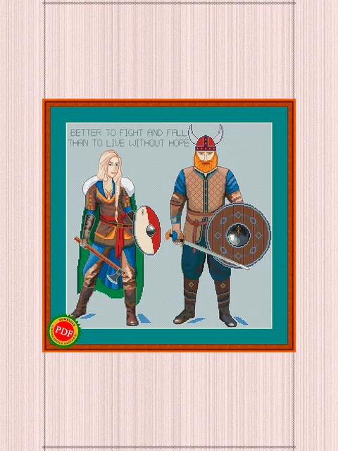 Vikings Cross Stitch Pattern | Viking Warriors | Konung