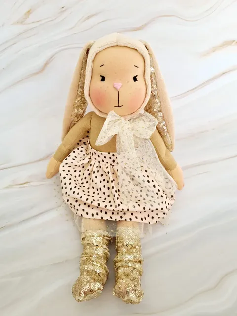Bunny doll, rabbit doll, fabric doll, rag doll $145.00