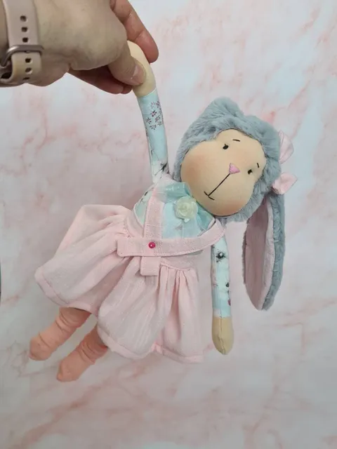 Bunny doll, rabbit doll, fabric doll, rag doll $145.00