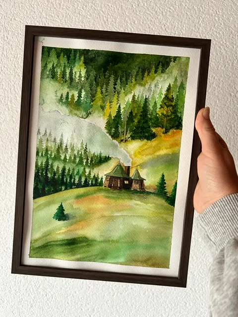 Original Watercolor “Hagrid’s Hut” – Handmade, Harry Potter Inspired Art, Handmade Watercolor Painting, Harry Potter Fans Gift