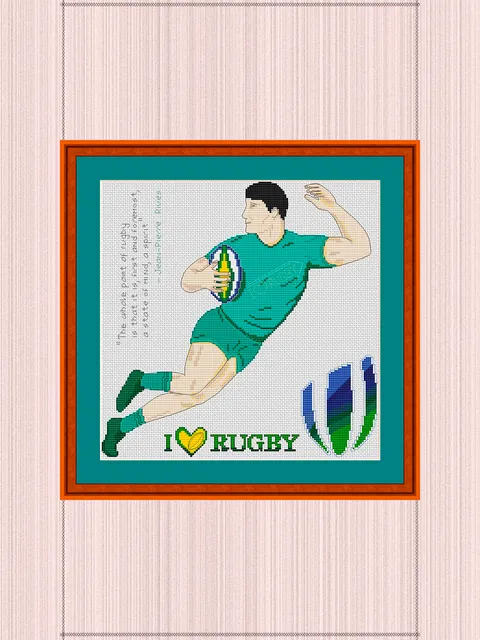 Rugby Cross Stitch Pattern | Rugby Union | Rugby Player