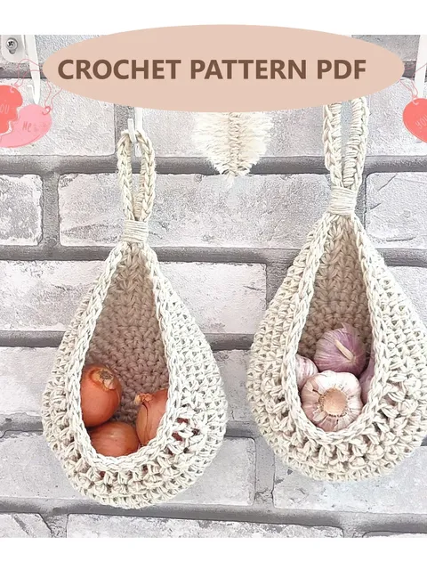 Mother Day present Wall hanging baskets Crochet pattern PDF+Video
