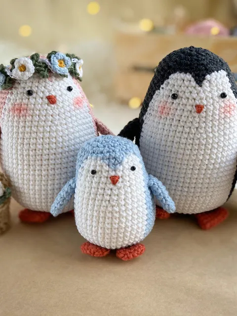 Penguins crochet pattern, amigurumi penguins, 3 in 1, penguins family pattern, easy crochet pattern, PDF instant download $7.00