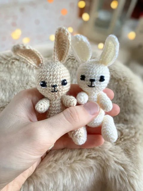 Bunny crochet toy pattern, amigurumi mini bunny rabbit pattern, crochet tutorial, toys for dolls, tiny bunny toy $1.30