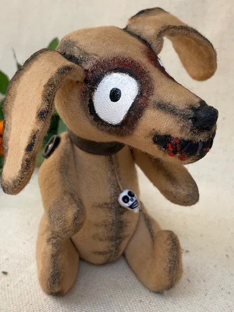 Creepy cute dog . Zombie doll . Spooky toy . Weird stuffed animal . Halloween doll . Halloween . Creepy doll . Scary doll . Halloween decorations . Stuffed Halloween  toy . Halloween decor . Halloween gift . Haloween lovers  gift . Creepy . Zombie .
