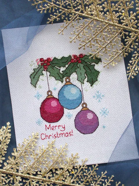 Cross stitch pattern Merry Christmas, digital cross stitch chart PDF