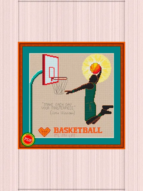 Basketball Cross Stitch Pattern | Basketball Player