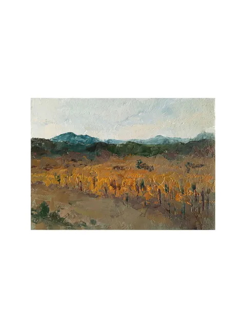 Golden Vineyard Painting 5x7" ORIGINAL PAINTING California Hills Landscape Impressionist Signed by Marina Chuchko