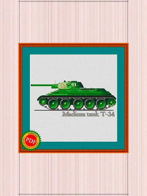 T-34 Tank Cross Stitch Pattern | Tank of World War II