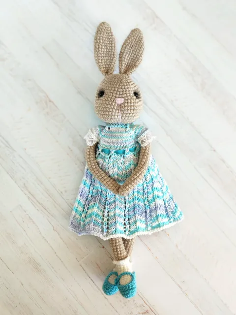 Handmade stuffed rabbit toy