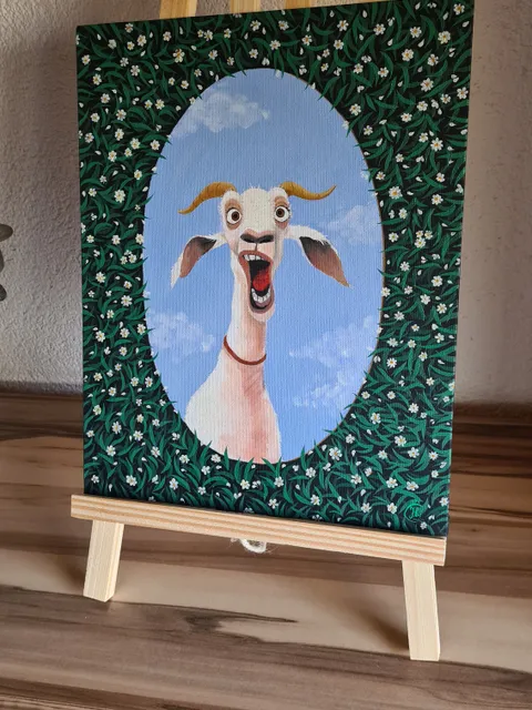 Original Oil Painting Goat Original Art, Gift for Home Decor